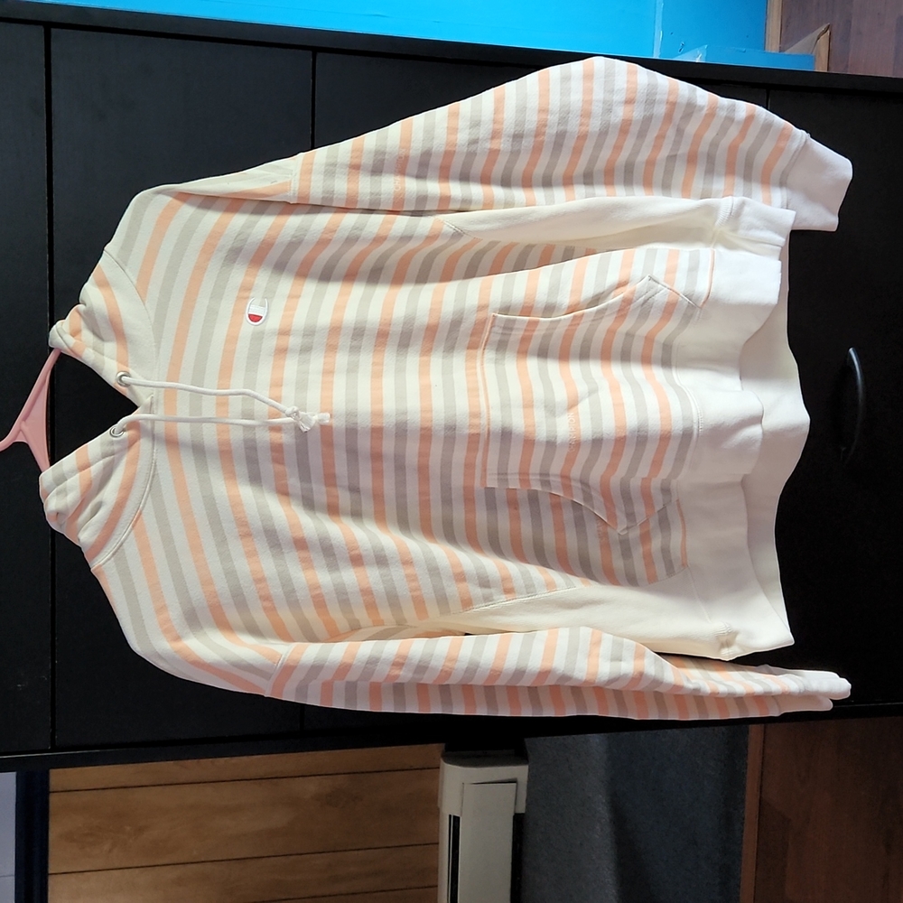 Champion, XL, light orange, Grey, white strips
